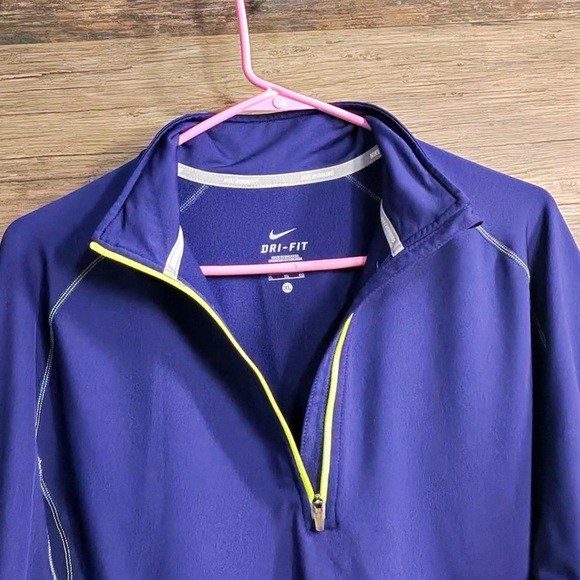 Nike Dri-Fit Purple Quarter Zip Long Sleeve Top - Picture 5 of 8